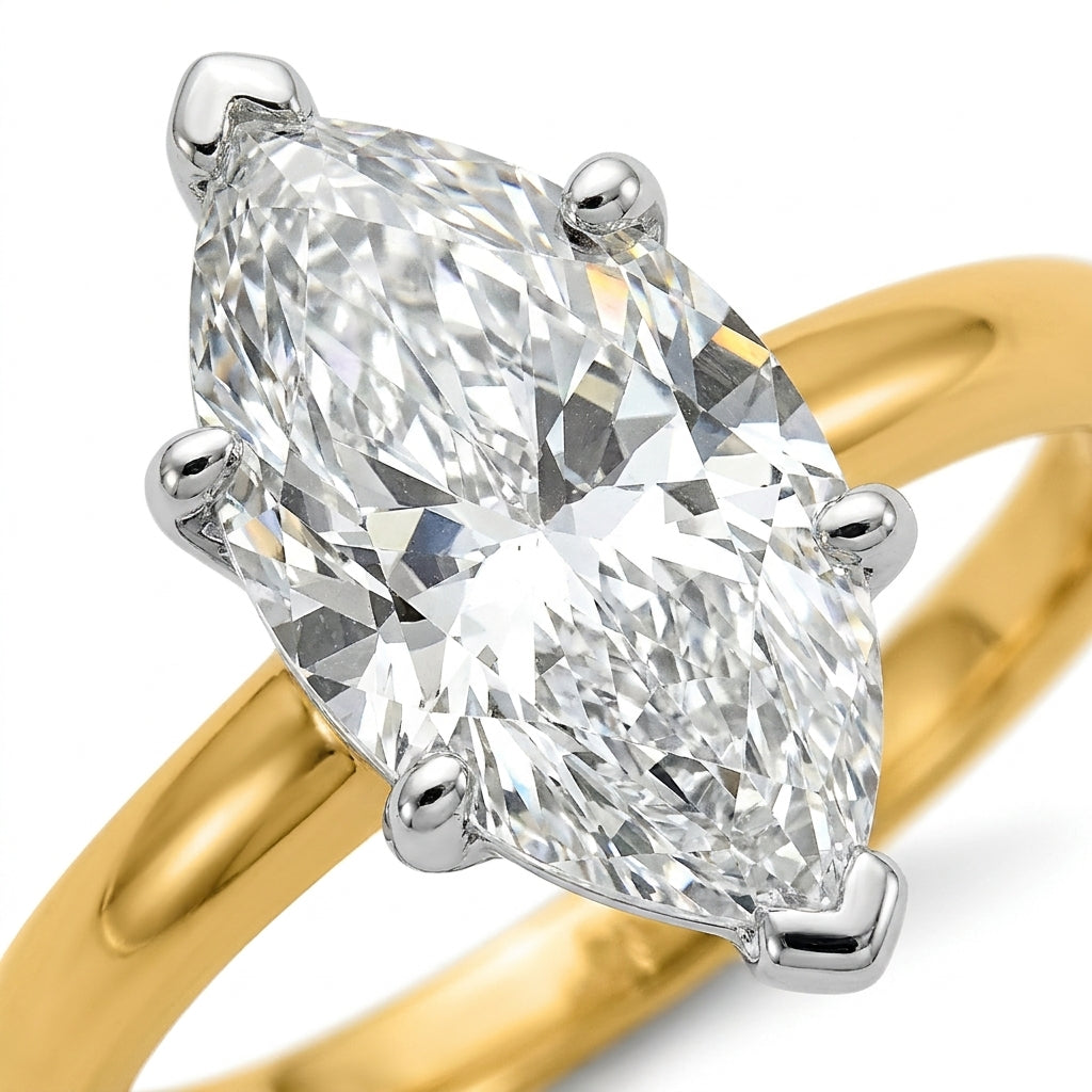 SOL-300MQ-0LD Marquise solitaire engagement ring macro-sparkle