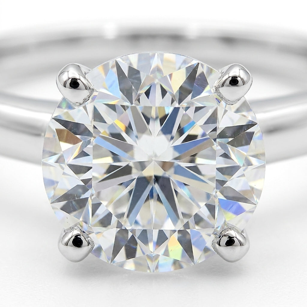 SOL-300R-0WLD Round solitaire engagement ring macro-sparkle