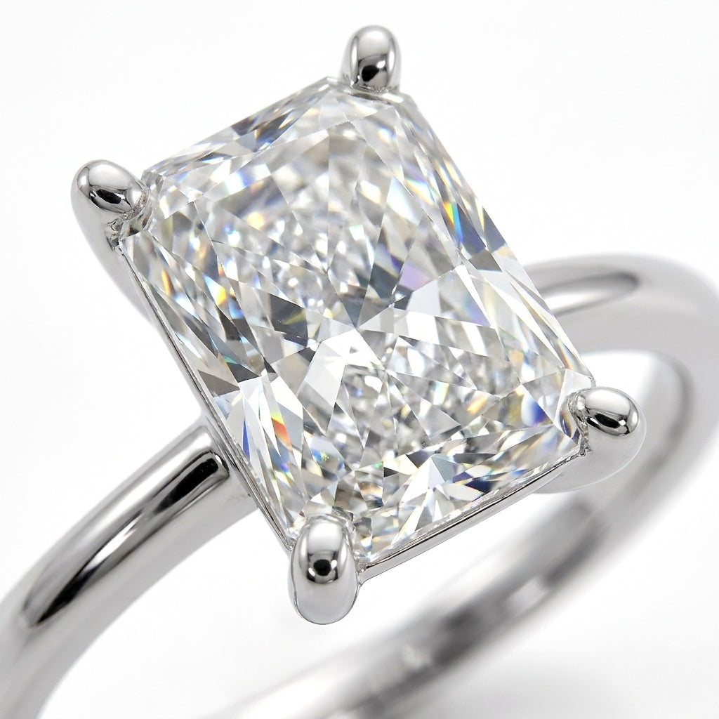 SOL-300RA-0WLD Radiant solitaire engagement ring macro-sparkle