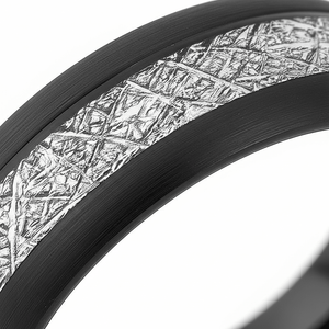 FERMI — close-up detail — men's tungsten carbide wedding ring | Aydins Jewelry