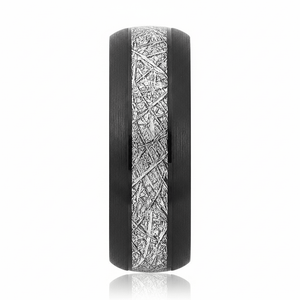 FERMI — angled view — men's tungsten carbide wedding ring | Aydins Jewelry