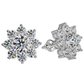Floral Diamond Stud Earrings 925 silver lab grown diamond earrings authentic supplier primary photograph