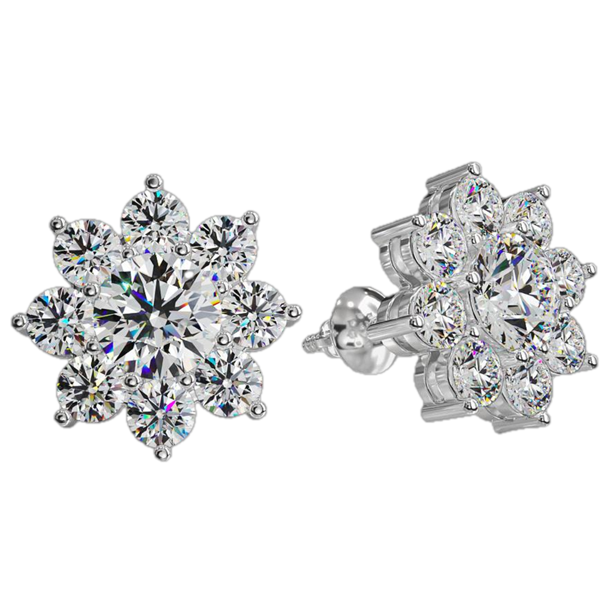 Floral Diamond Stud Earrings 925 silver lab grown diamond earrings authentic supplier primary photograph