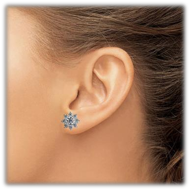 Floral Diamond Stud Earrings 925 silver lab grown diamond earrings authentic supplier lifestyle photograph