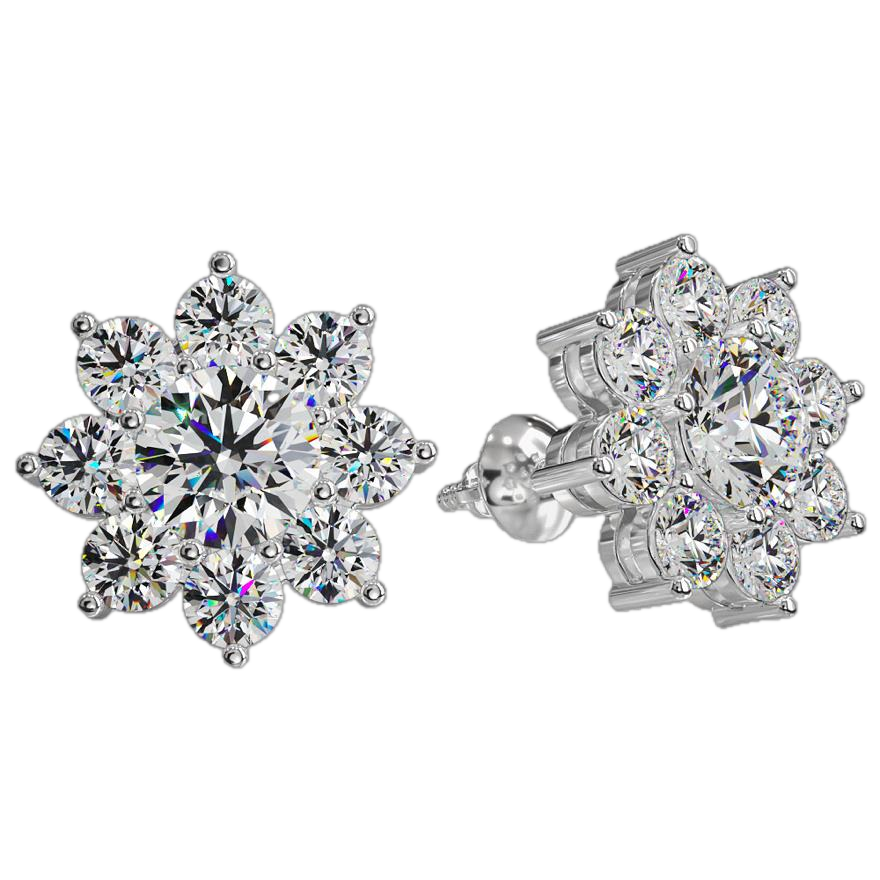 Floral Diamond Stud Earrings 925 silver lab grown diamond earrings authentic supplier primary photograph