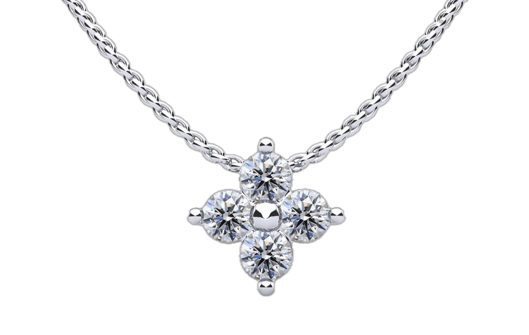 Four Stone Round Diamond Pendant With Chain 925 silver lab grown diamond pendant authentic supplier primary photograph