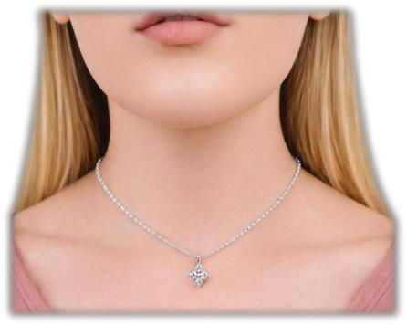 Four Stone Round Diamond Pendant With Chain 925 silver lab grown diamond pendant authentic supplier lifestyle photograph