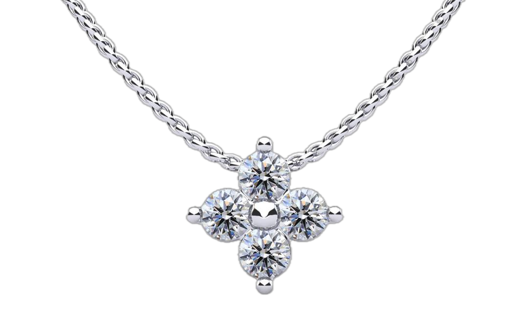 Four Stone Round Diamond Pendant With Chain 925 silver lab grown diamond pendant authentic supplier primary photograph