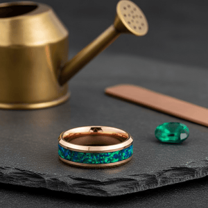FUROR — Editorial masculine still life — men's tungsten wedding ring.