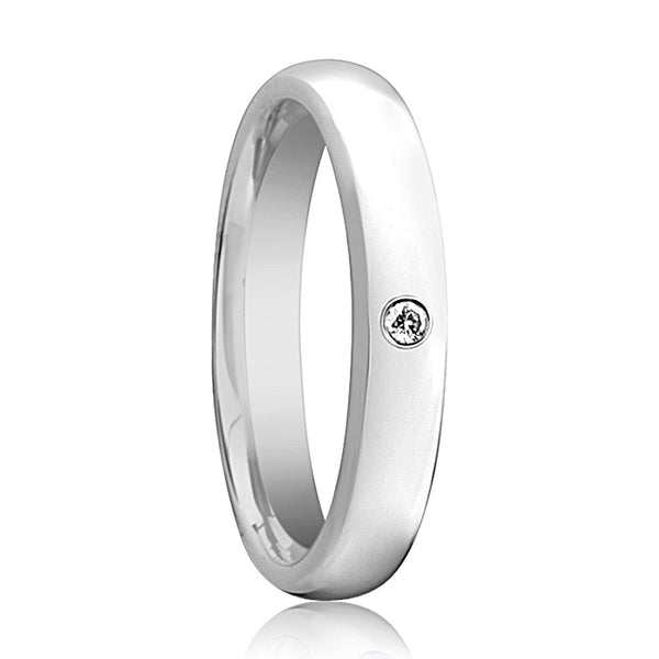 GALE | Womens Tungsten Ring, Diamond Setting, Domed - Rings - Aydins Jewelry - 1