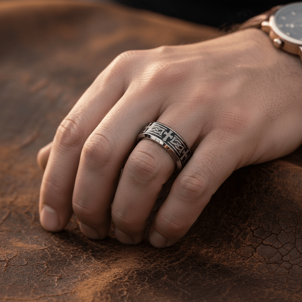 GARROS — lifestyle on hand — men's tungsten carbide wedding ring | Aydins Jewelry