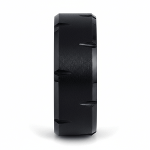 GILTBLADE — Front-facing straight-on view — men's tungsten wedding ring.