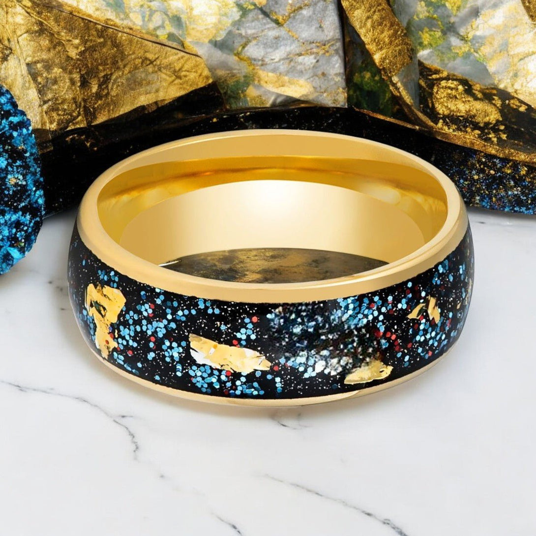 GLITSEA Ring by Aydins Jewelry - Close-Up of Gold Foil Inlay

