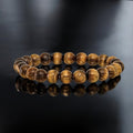 Unisex Yellow Tiger's Eye Agate Beaded Bracelet