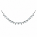 Graduated Diamond Necklace With Chain, silver, lab grown diamonds, studio view