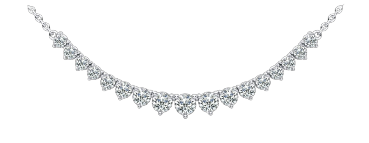 Graduated Diamond Necklace With Chain 925 silver lab grown diamond necklace authentic supplier primary photograph