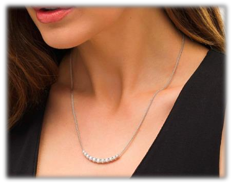 Graduated Diamond Necklace With Chain 925 silver lab grown diamond necklace authentic supplier lifestyle photograph
