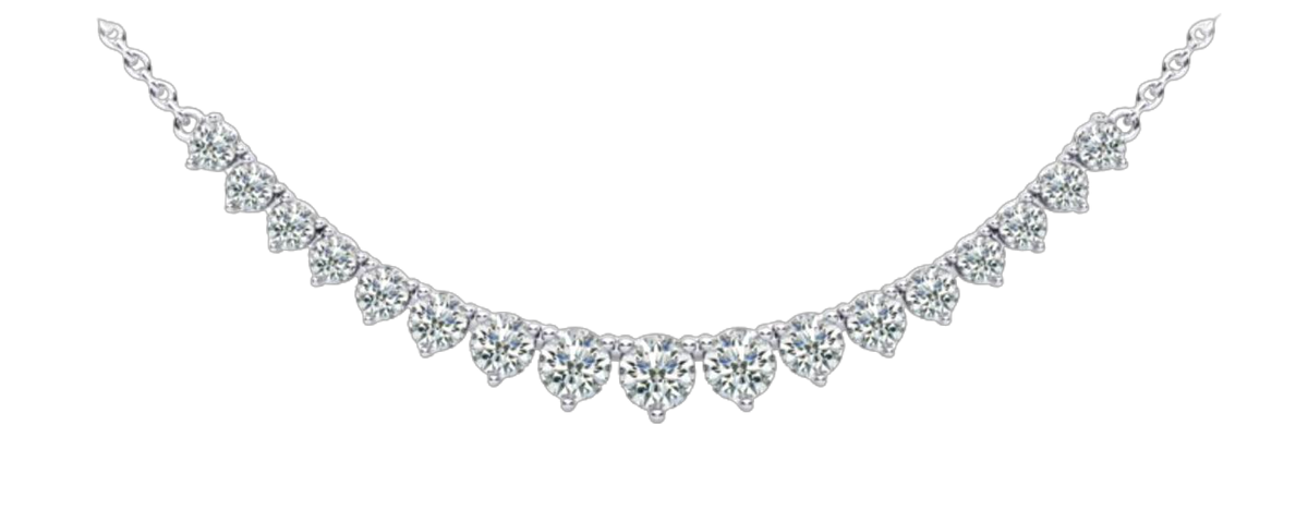 Graduated Diamond Necklace With Chain 925 silver lab grown diamond necklace authentic supplier primary photograph