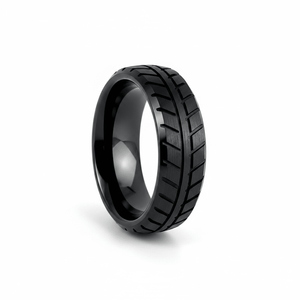 GRYPHON — Hero product shot — men's tungsten wedding ring.