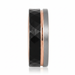 GUSTAVO — Front-facing straight-on view — men's tungsten wedding ring.