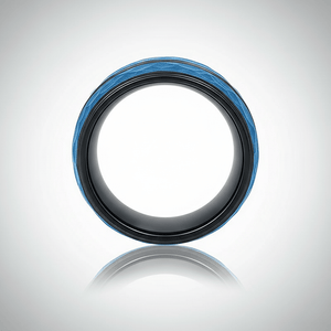 HARLO — close-up detail — men's tungsten carbide wedding ring | Aydins Jewelry