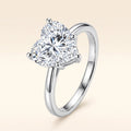 Heart lab-grown diamond solitaire engagement ring, White Gold, studio hero