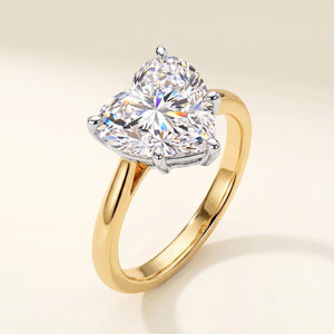 CECILY heart lab-grown diamond ring in 10K two-tone gold, studio hero, approx. 1 ct center