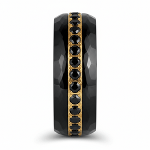 HERAKLES — Front-facing straight-on view — men's tungsten wedding ring.