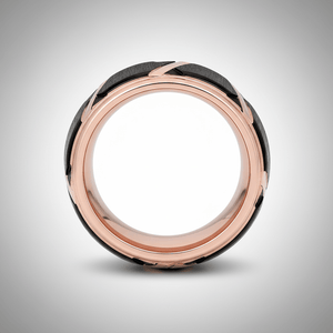 HILVEN — Center-through axial view — men's tungsten wedding ring.