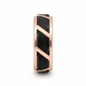 HILVEN — Front-facing straight-on view — men's tungsten wedding ring.