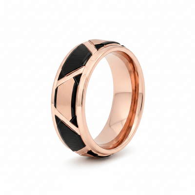 HILVEN — Hero product shot — men's tungsten wedding ring.