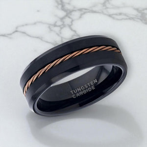 HORATIO — angled view — men's tungsten carbide wedding ring | Aydins Jewelry