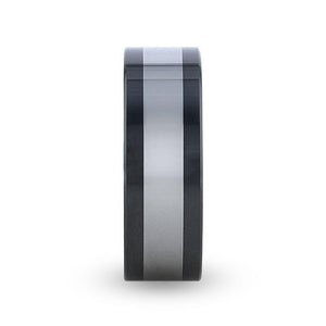 HUSKEY Black Ceramic men's wedding band, image 3