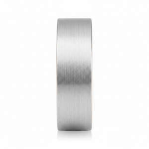 ICON — Front-facing straight-on view — men's tungsten wedding ring.