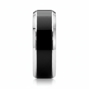INFERNO — angled view — men's tungsten carbide wedding ring | Aydins Jewelry