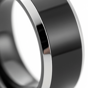 INFERNO — close-up detail — men's tungsten carbide wedding ring | Aydins Jewelry