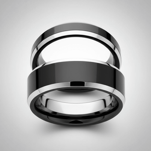 INFERNO — alternate angle — men's tungsten carbide wedding ring | Aydins Jewelry