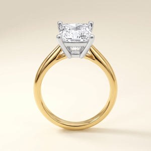 INGRID princess lab-grown diamond ring in 14K two-tone gold, front view, approx. 1 ct center