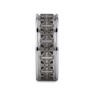 IONA Silver tungsten Christian wedding ring — angle 2
