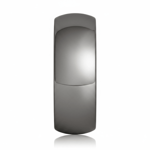 IVORY — Front-facing straight-on view — men's tungsten wedding ring.