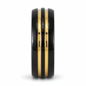 JAUCA — Front-facing straight-on view — men's tungsten wedding ring.
