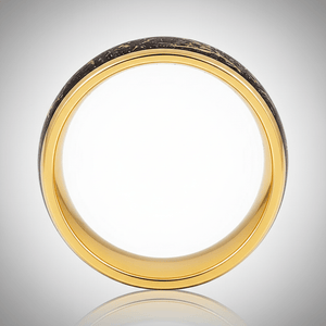 JOVIAN — Center-through axial view — men's tungsten wedding ring.
