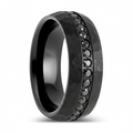 JUNCOS — Hero product shot — men's tungsten wedding ring.