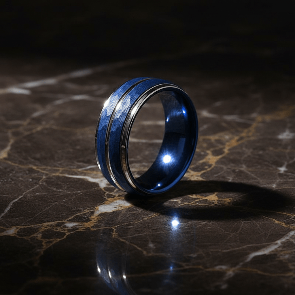 KAMIKAZE — lifestyle on hand — men's tungsten carbide wedding ring | Aydins Jewelry