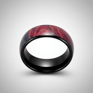 KEMPS — Center-through axial view — men's tungsten wedding ring.
