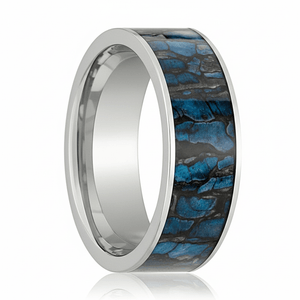 Dinosaur Bone inlay 14k yellow gold wedding band 8mm, additional view 6