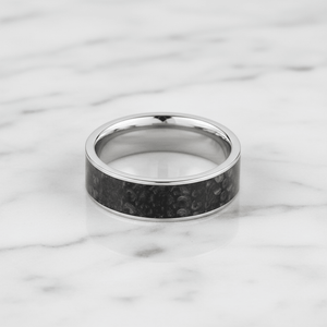 Dinosaur Bone inlay 14k yellow gold wedding band 8mm, additional view 10
