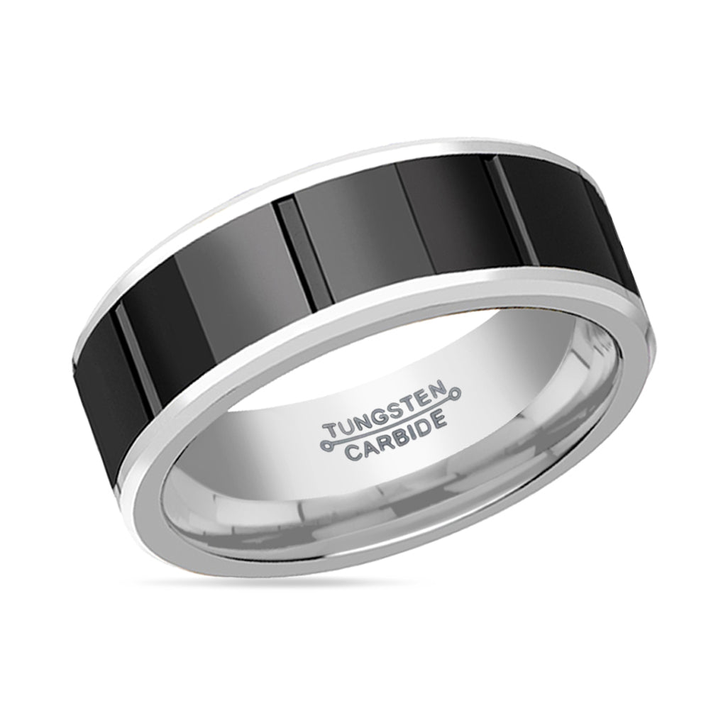 KONSTANTINE Black Ceramic men's wedding band, image 2