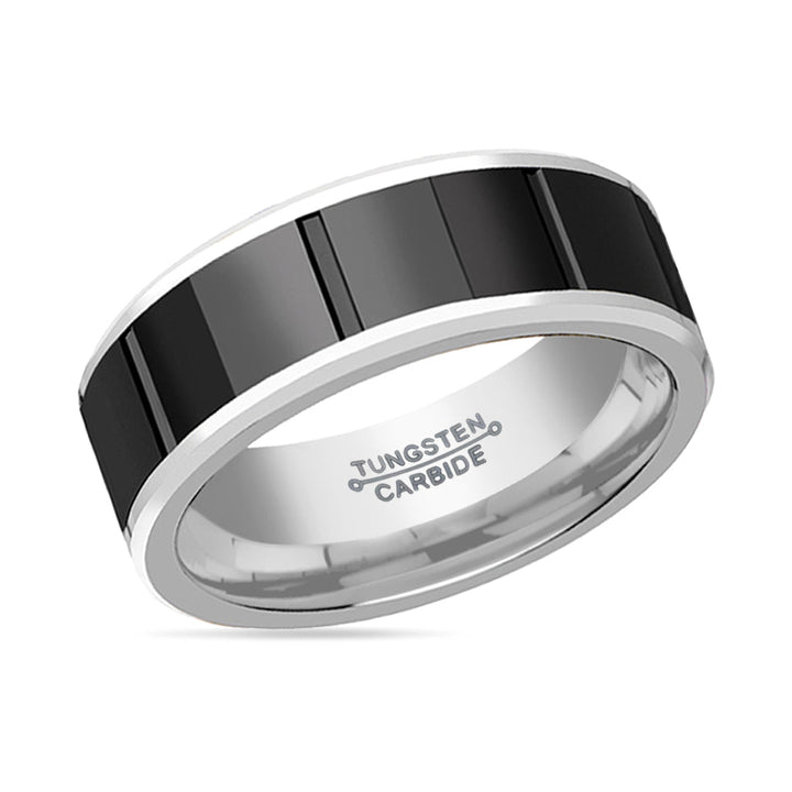 KONSTANTINE | Tungsten Ring Black Ceramic Inlay - Rings - Aydins Jewelry - 2