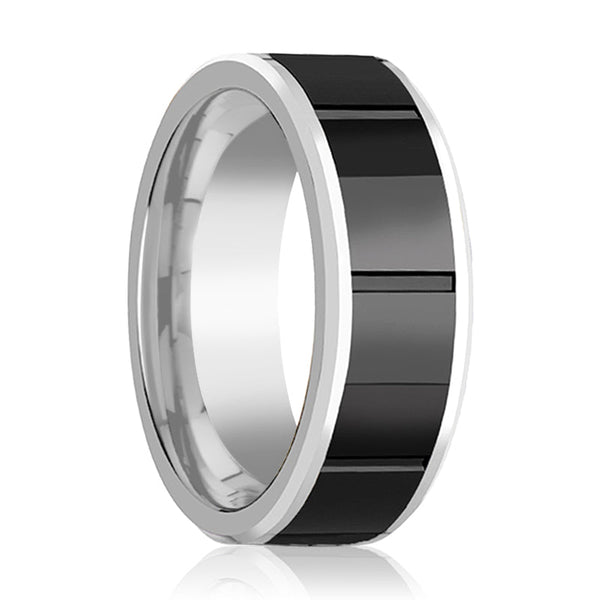 KONSTANTINE | Tungsten Ring Black Ceramic Inlay - Rings - Aydins Jewelry - 1